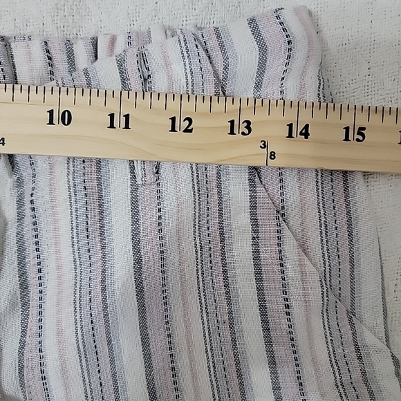 Just Living Pants Womens Small Striped Linen And Cotton Drawstring Lagenloook - Picture 4 of 7